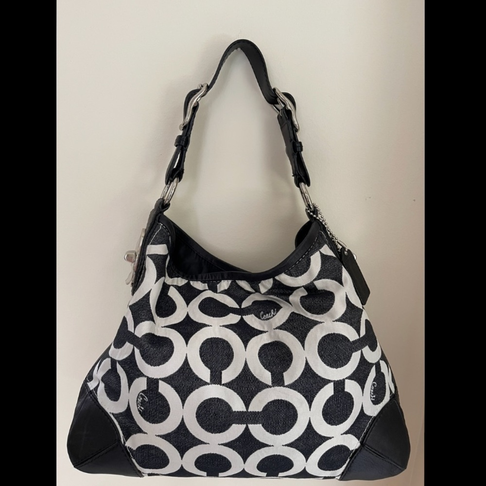 Vintage Black and White Coach Purse